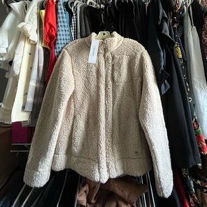 NWT Calvin Klein Sherpa Zip Up Fleece